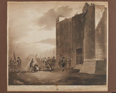 Deaths of Sir Charles Lucus, Sir George Lisle, 28th August 1648, engraved by F. Jukes, published in 1748 by B. Strutt